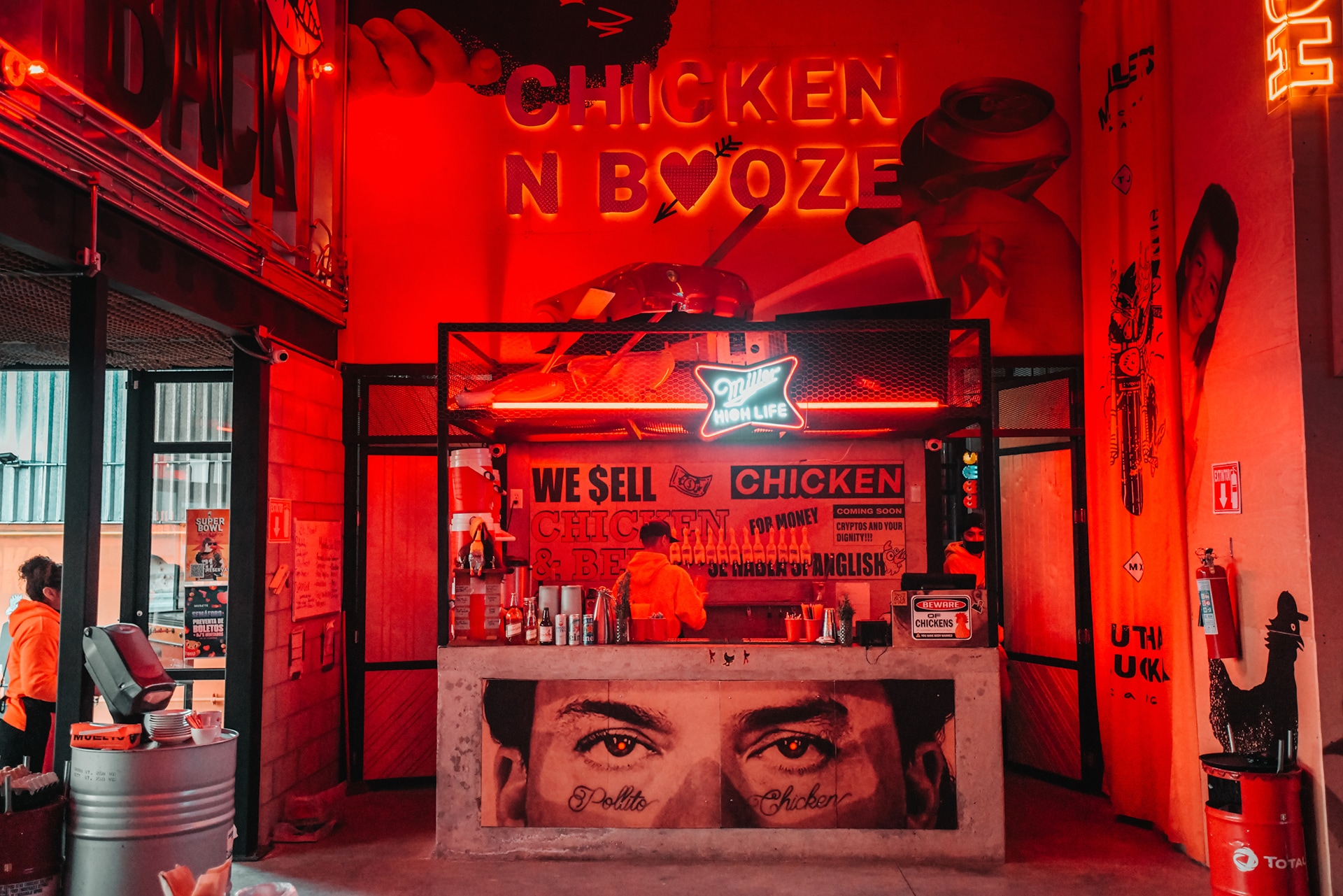 DSC_7235 1 Mullets bar with red neon lighting