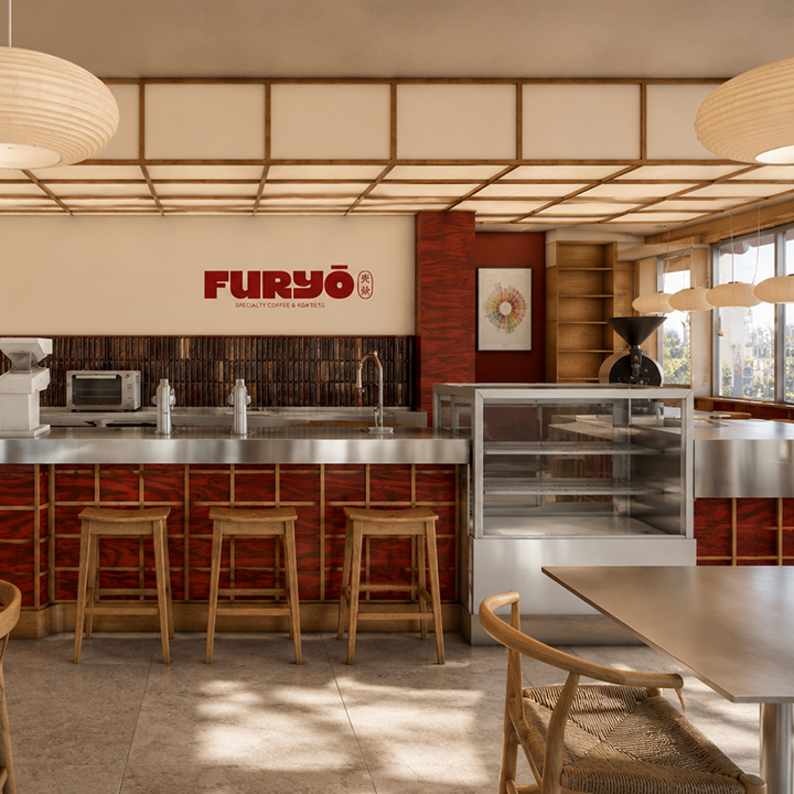 Furyo Cafe bar counter and stools